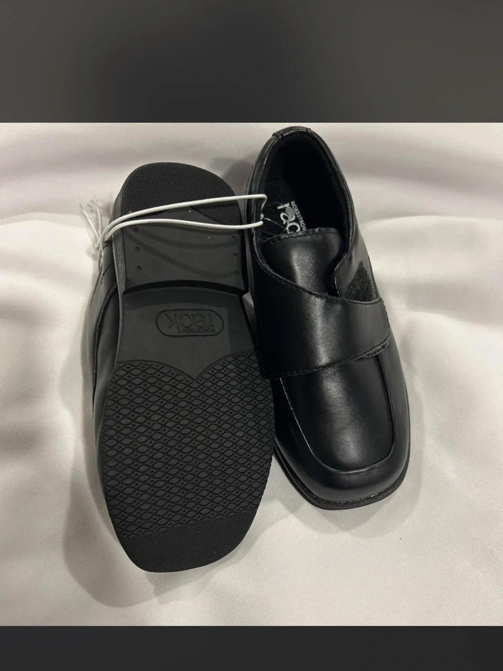 Nordstrom Black Kids Dress Loafers with Velcro Strap